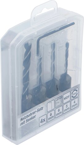 Set di punte per legno con svasatore 4 pz