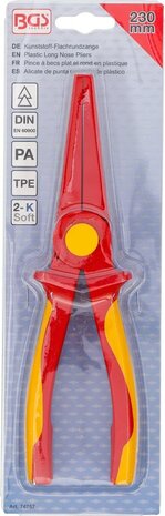 Pinza a becco tondo-piatto in plastica con isolamento di protezione 230 mm