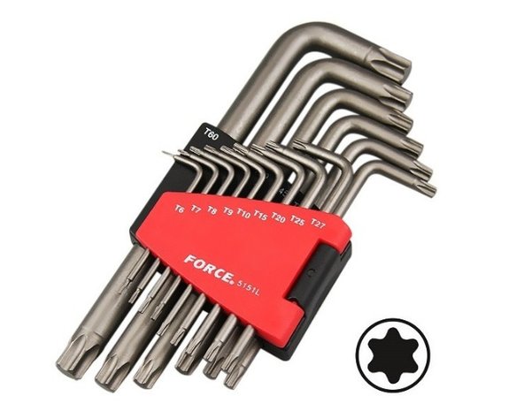 Force 5151L Haakse Torx sleutelset lang 15 delig Commandez directement  Tools2Go -  strumento online