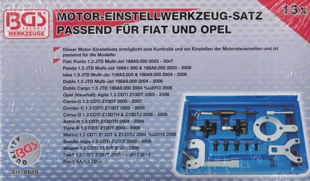 Set di utensili per la sincronizzazione del motore per Fiat / Ford / Opel / Suzuki 1.3L Diesel