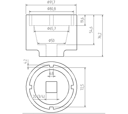 Chiave a corona Scania con flangia di trasmissione 72/80 mm