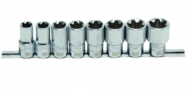 Serie di bussole profilo T Plus (per Torx Plus) 12,5 mm (1/2) 18EP - 32EP 8 pz