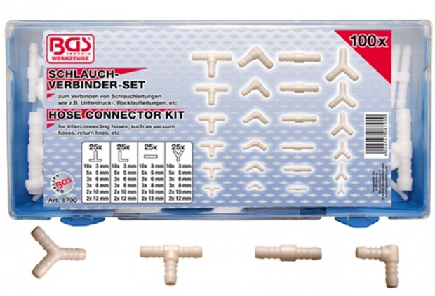 Assortimento di connettori per tubi in gomma e plastica 100 pezzi