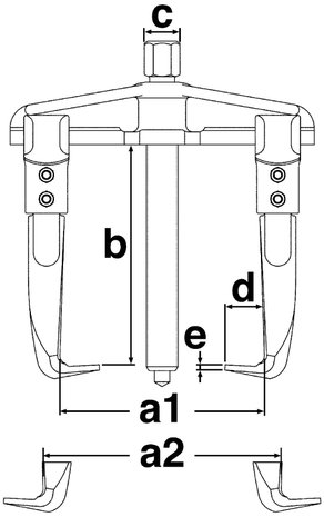 Estrattore di poulite universale a 2 bracci 130mm