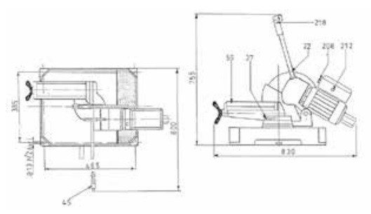 Sega da taglio - diametro 250 / 275 MKS250N, 83kg