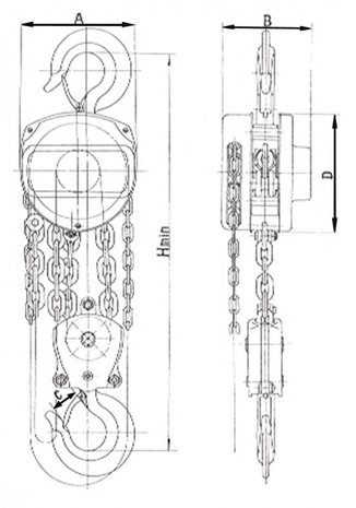 Paranco a catena 0,5l -2,5m