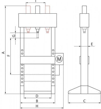 Pressa idraulica manuale 50 tonnellate