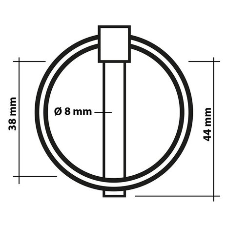 Perno di bloccaggio 8mm con anello x2 pezzi