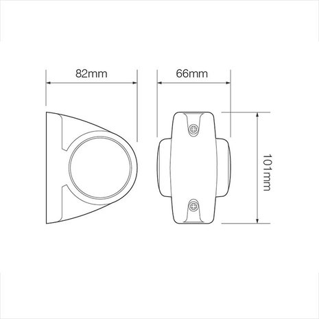 Larghezza luce 12 24V rosso bianco arancione 101x82mm LED