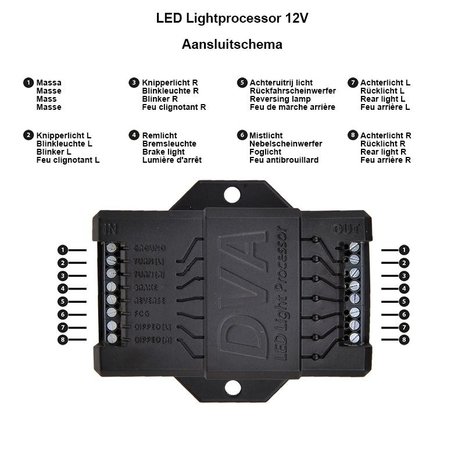 Processore di luce LED 12V per rimorchi