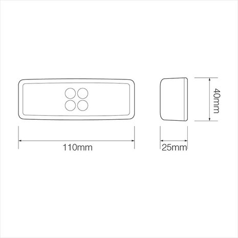Lampada di segnalazione 12 24V bianco 110x40mm LED
