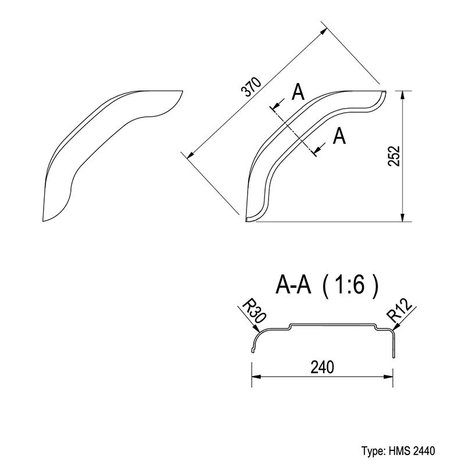 Parafango in plastica 40cm (2440)