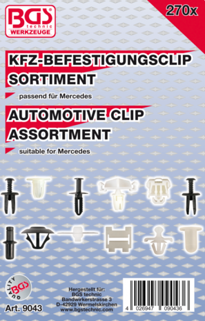 Assortimento clip di fissaggio per Mercedes-Benz 270 pz