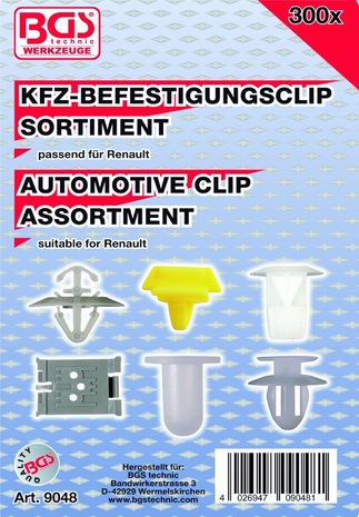 Assortimento, clip di rivestimento per Renault, 300 pezzi