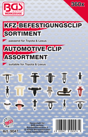 Assortimento clip di fissaggio per Toyota, Lexus 360 pz