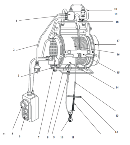 Paranco elettrico 400/800kg