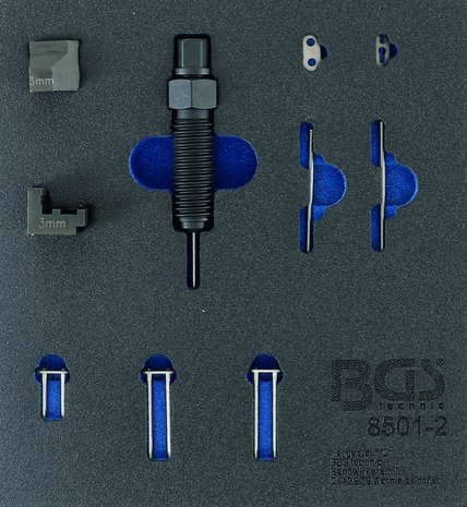 Set accessori per utensile di rivettatura della catena di distribuzione (BGS 8501) adatto per perni di catena da 3 mm