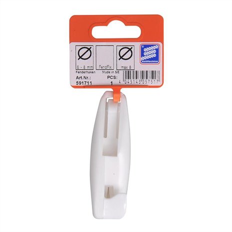 Ganci parafango, plastica, per parapetto 6 8mm, bianco