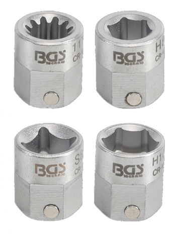 Set di bussole per pinze freni attacco esagono esterno 12 mm 4 pz