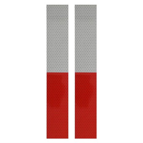 Nastro riflettente 5x30cm rosso/bianco set di 2 pezzi