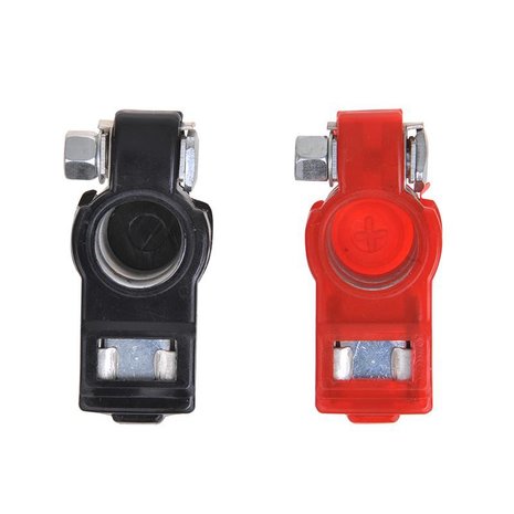 Set di morsetti per batteria (+) e (-) con protezione in plastica rosso nero