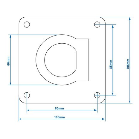 Occhiello di ancoraggio singolo 105x105mm