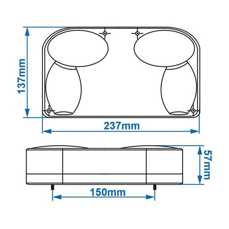 Fanale posteriore 6 funzioni 237x137mm sinistro