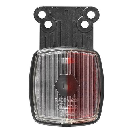 Positionsleuchte rot/weiß 66x62mm mit Rückstrahler mit Pendel