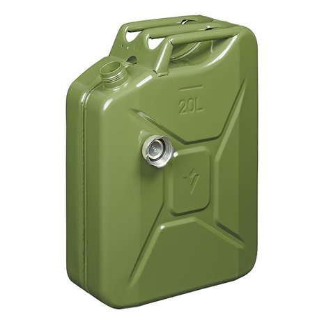 Jerrycan 20L verde metallo con tappo a vite magnetico