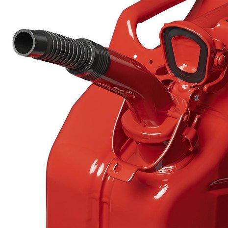 Versatore rosso metallico flessibile adatto per benzina e diesel