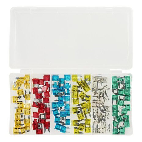 Mini fusibili a lama assortiti 120 pezzi in scatola di plastica