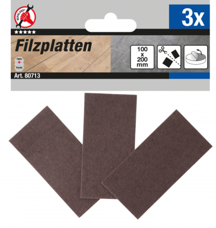 Feltrini adesivi piastre marrone 100 x 200 mm 3 pz