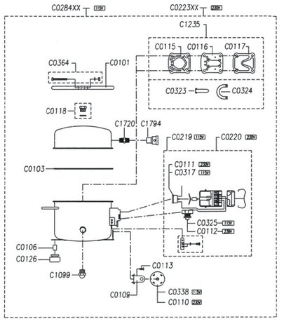 Compressore aerografo a bassa rumorosita 8 bar, 9 litri