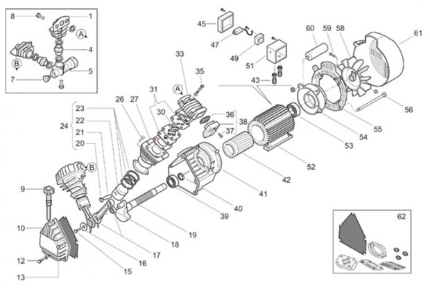 Tubi flessibili per compressori mobili da cantiere 10 bar, 20 litri