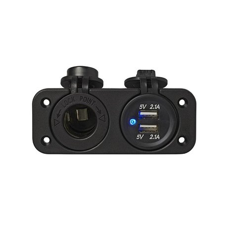 Kit da incasso: presa DIN + porta USB doppia tipo A 2x2100mA