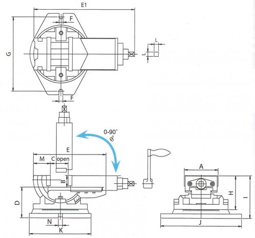 Morsetto macchina meccanico a 2 assi 160mm