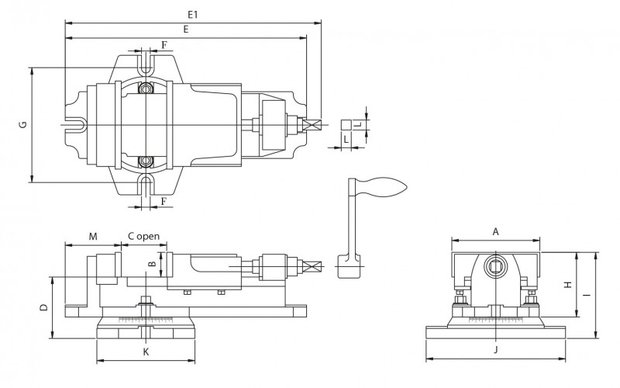 Morsetto per fresatura meccanica pesante 204mm