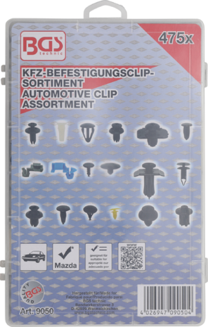 Assortimento clip di fissaggio veicoli Madza 475 pz