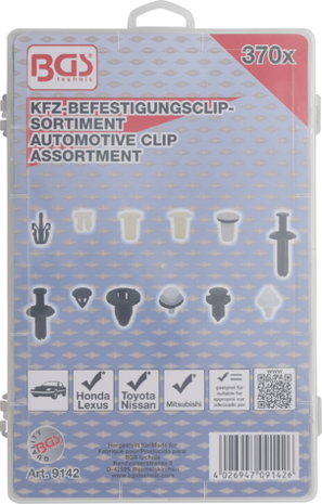 Assortimento clip di fissaggio veicoli Mitsubishi 370 pz