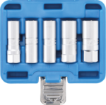 Serie di bussole esagonali per candele 12,5 mm (1/2) 14 - 21 mm 5 pz
