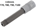 Chiave a bussola lunghezza 110mm (1/2) profilo a T (per Torx) con alesatura