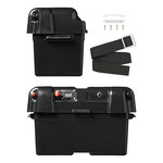Scatola batteria 35x18x20cm 2x USB - 1x presa 12V - Voltmetro