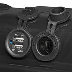 Scatola batteria 35x18x20cm 2x USB - 1x presa 12V - Voltmetro