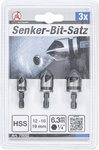 Serie di accecatoi bit HSS 6,3 mm (1/4) 12 - 16 - 19 mm 3 pz