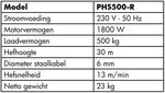 Paranco a fune 500 kg senza fili