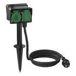 Picchetto da giardino Schuko 4 vie 2M 3x2 5mm²