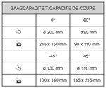 Sega a nastro stazionaria - diametro 200 mm -45°/+60°