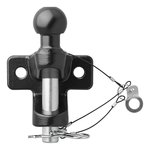 Gancio di traino a sfera nero combinato versione doppia D21 S350 omologato E