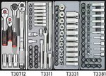 Carrello portautensili nero a 8 cassetti con 376 utensili