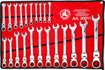 Serie di chiavi combinate a cricchetto teste flessibili 6 - 32 mm 22 pz